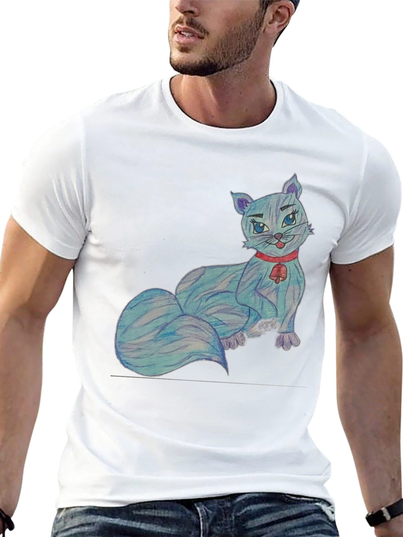 Cartoon Cat T-Shirt - Quirky Cute Tee