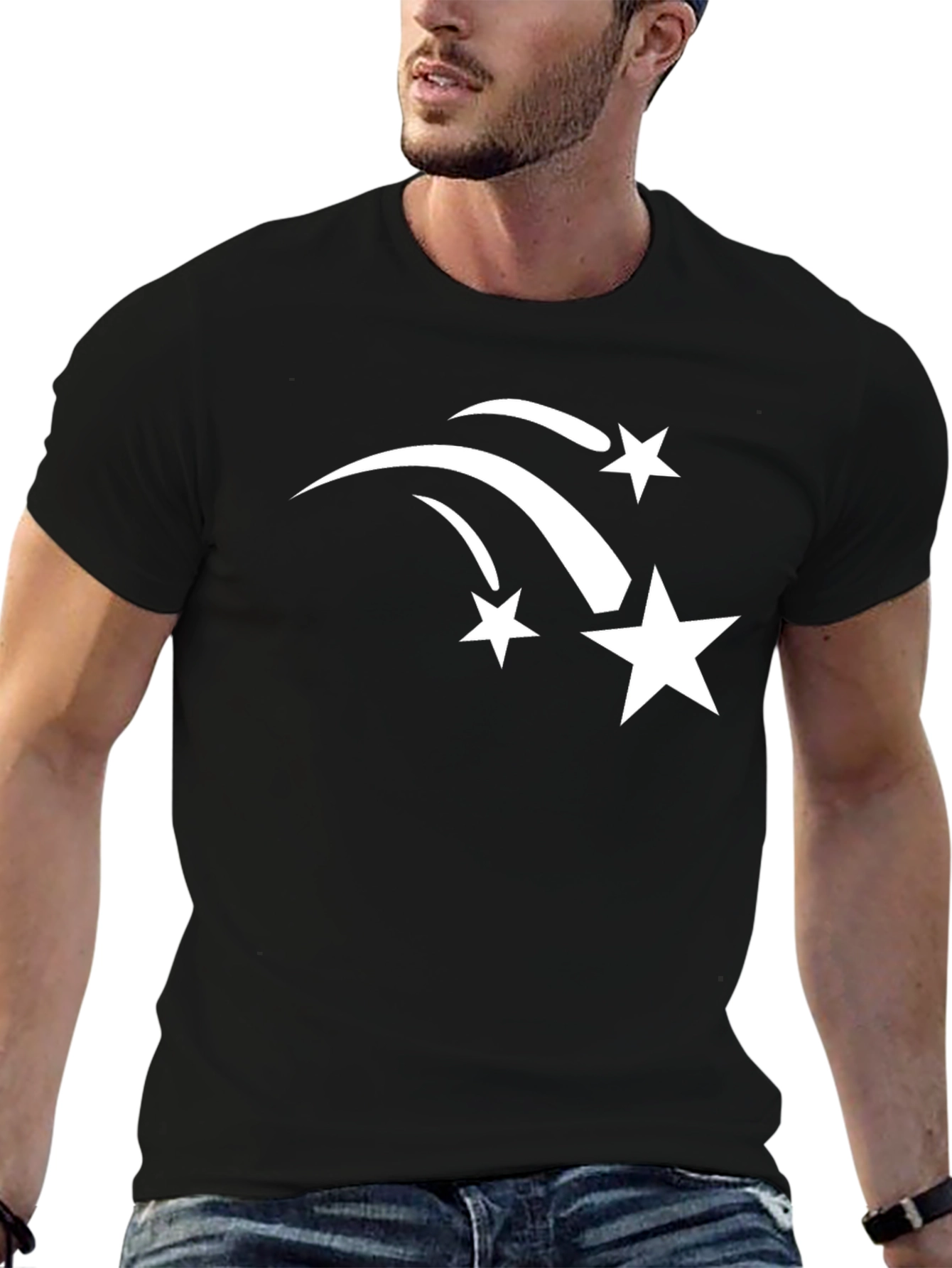 Shooting Star Graphic Tee - Black