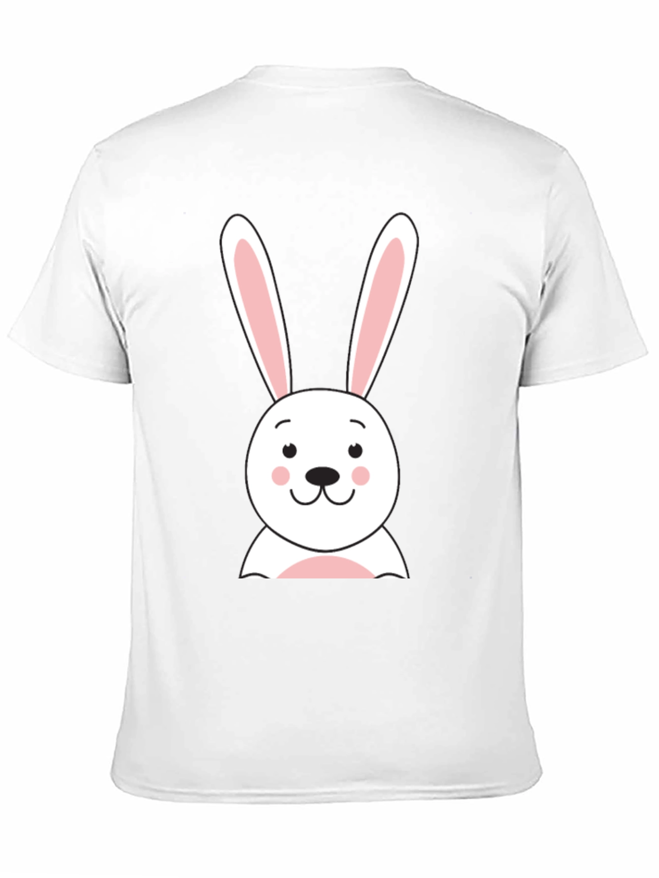 Cute Bunny Graphic Tee - Black Cotton T-Shirt