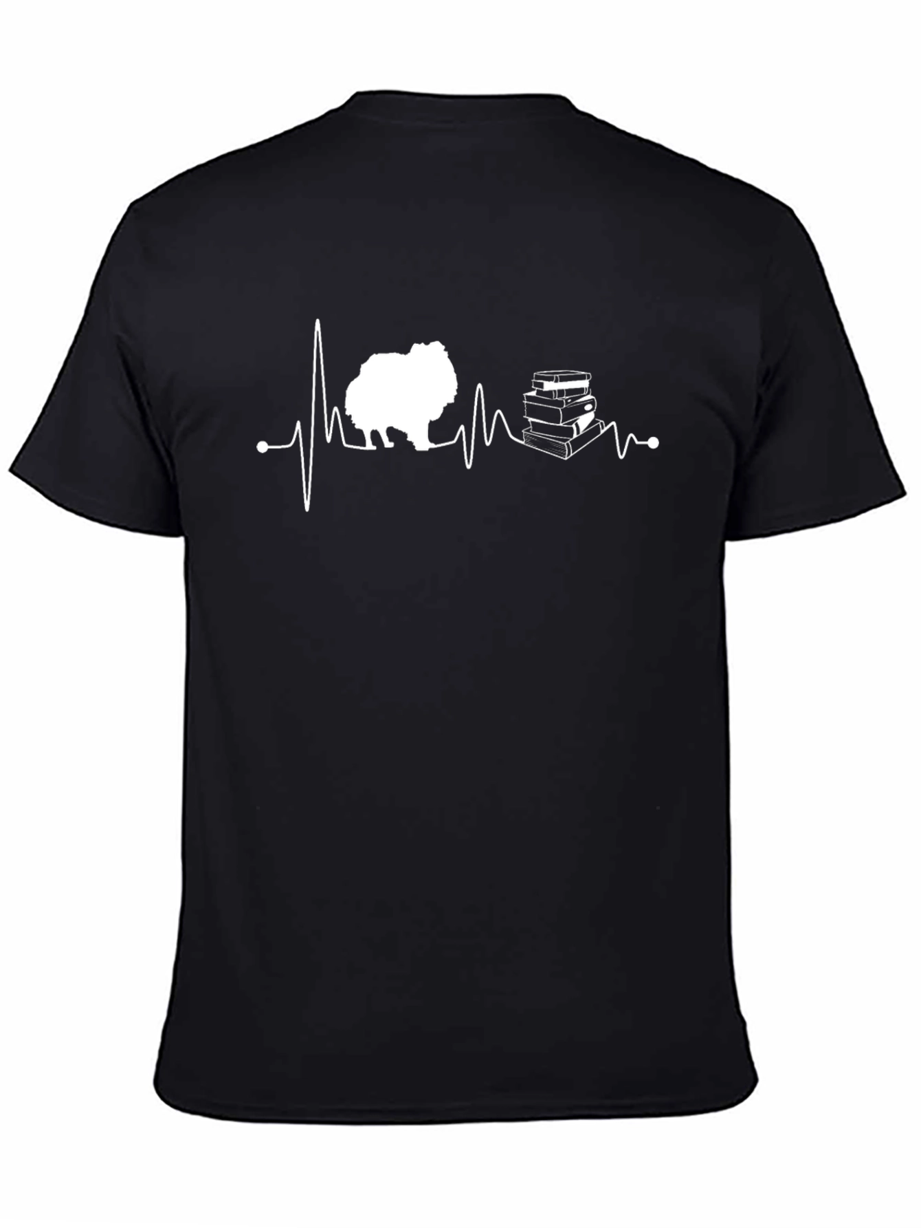 Dog & Books Heartbeat T-Shirt