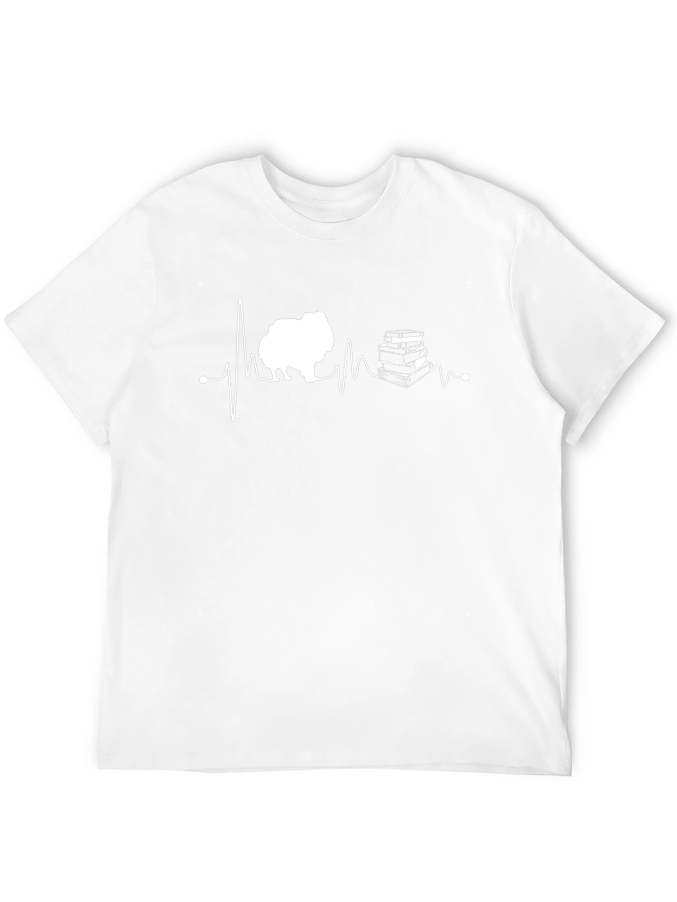 Dog & Books Heartbeat T-Shirt