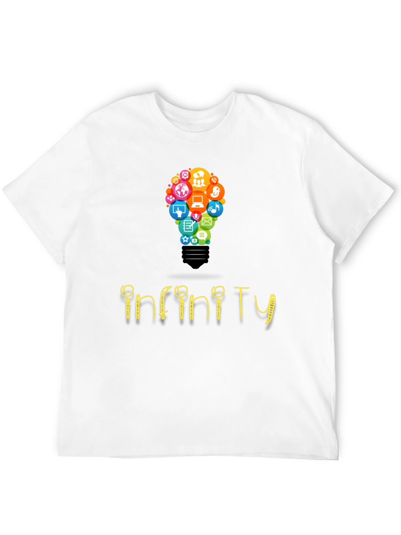 Infinity Social Media Bulb Mens Black T-Shirt