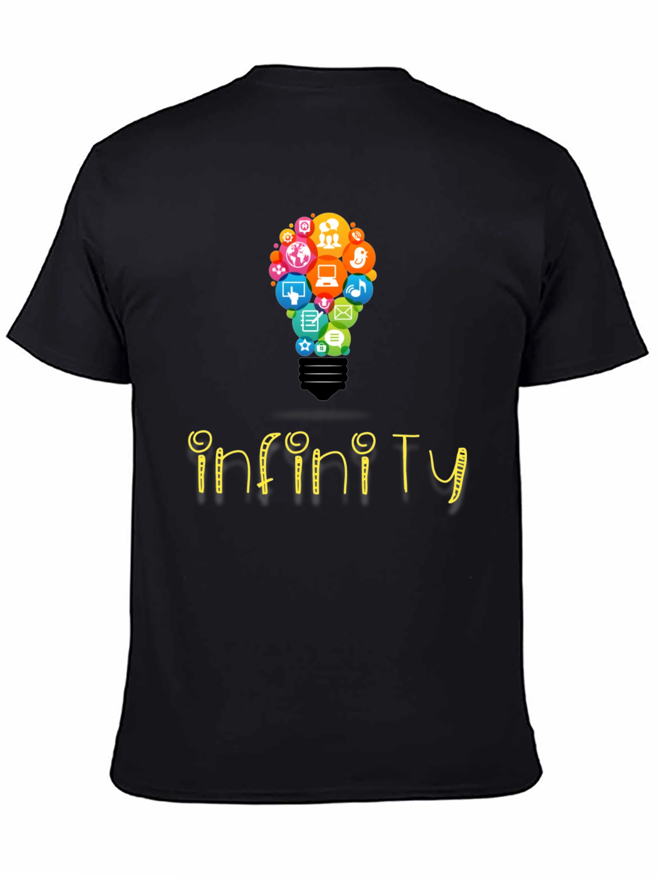 Infinity Social Media Bulb Mens Black T-Shirt