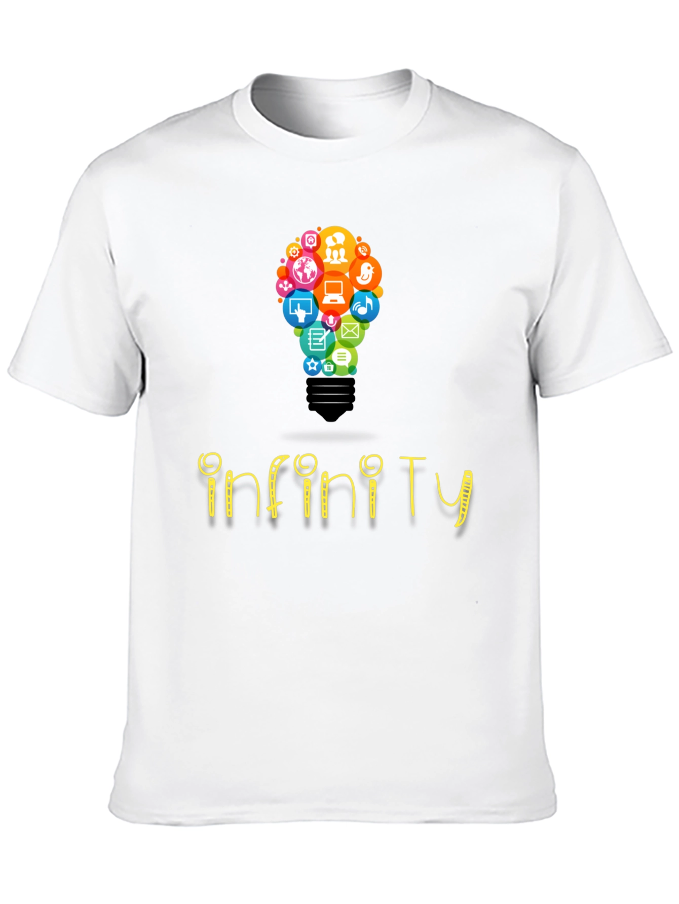 Infinity Social Media Bulb Mens Black T-Shirt