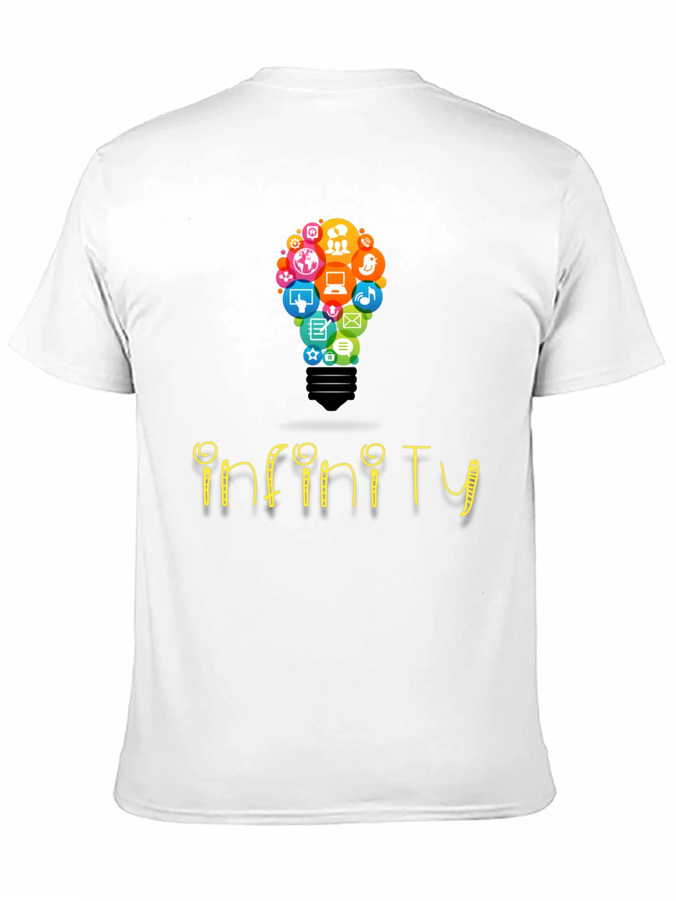Infinity Social Media Bulb Mens Black T-Shirt