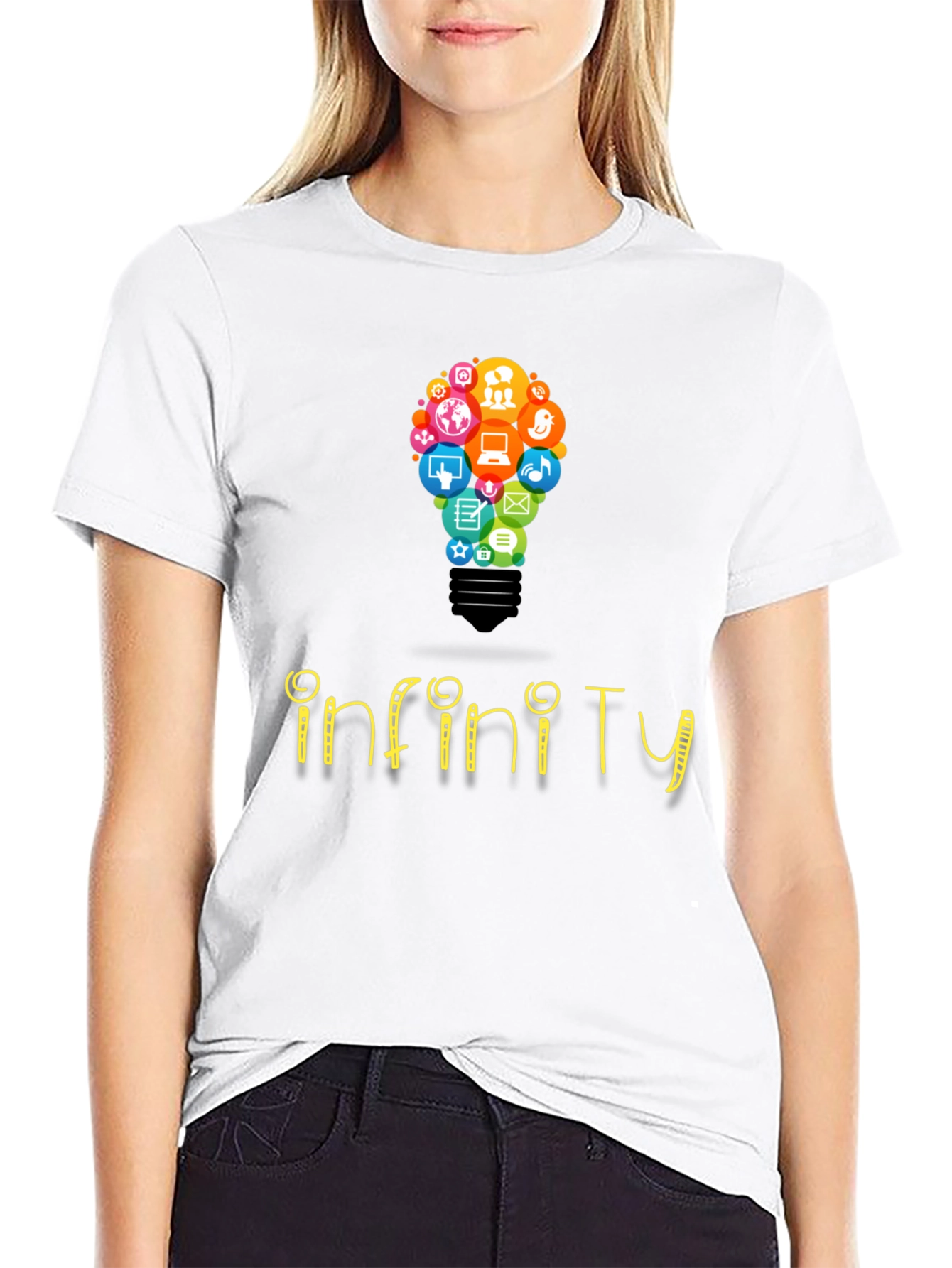 Infinity Social Media Bulb Mens Black T-Shirt