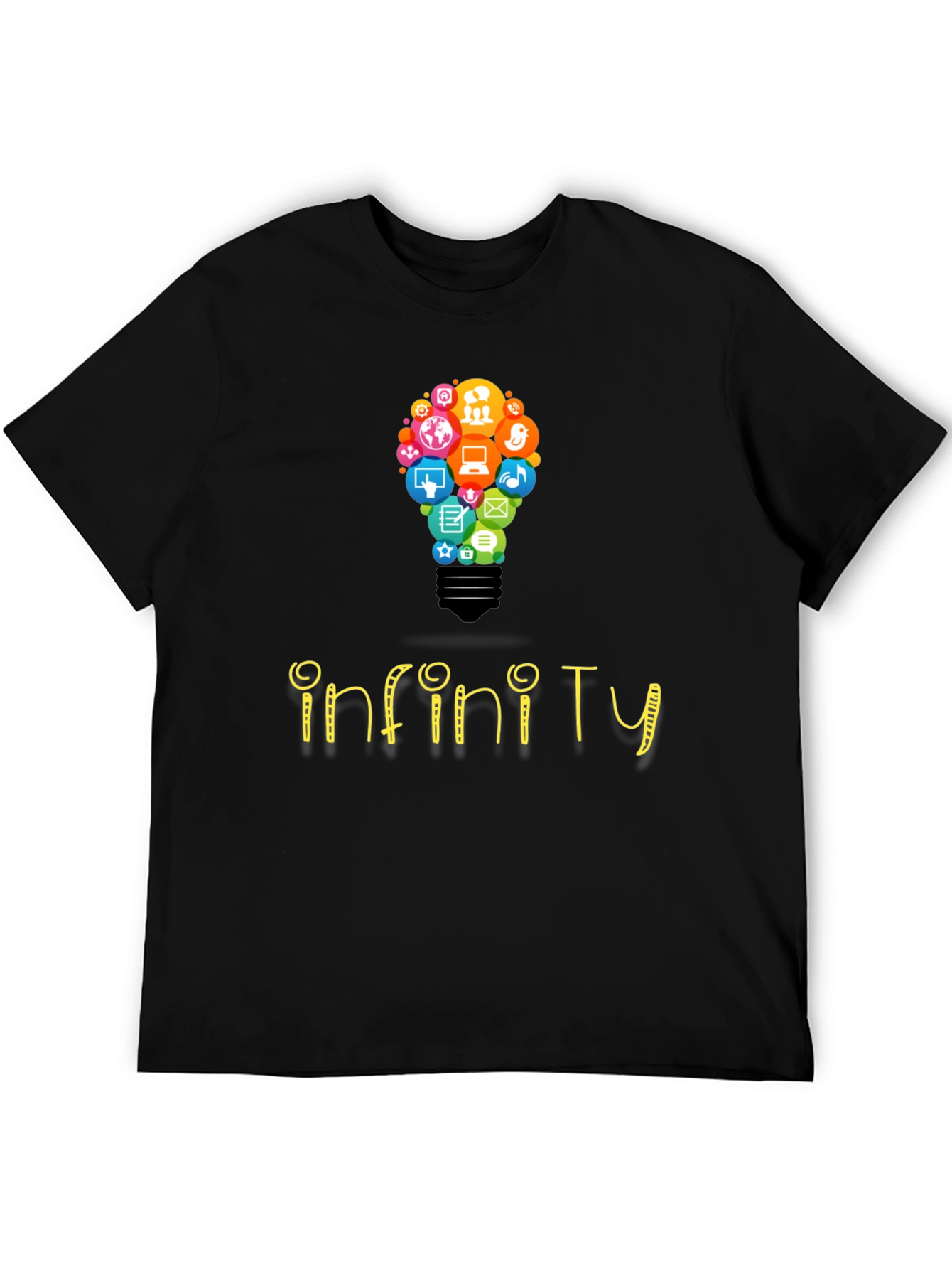 Infinity Social Media Bulb Mens Black T-Shirt