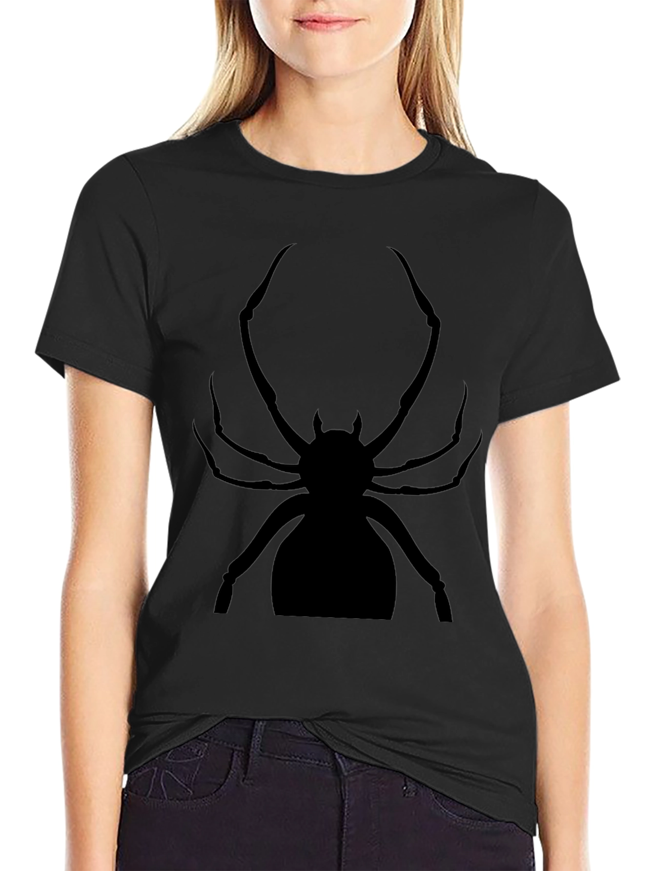 Black Spider Graphic Tee - Creepy Cool Shirt