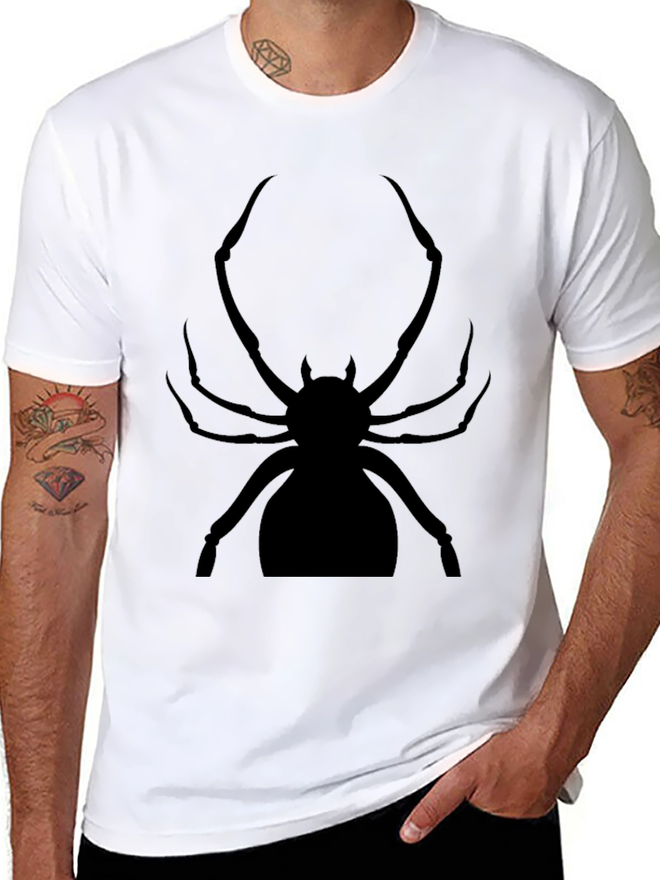 Black Spider Graphic Tee - Creepy Cool Shirt