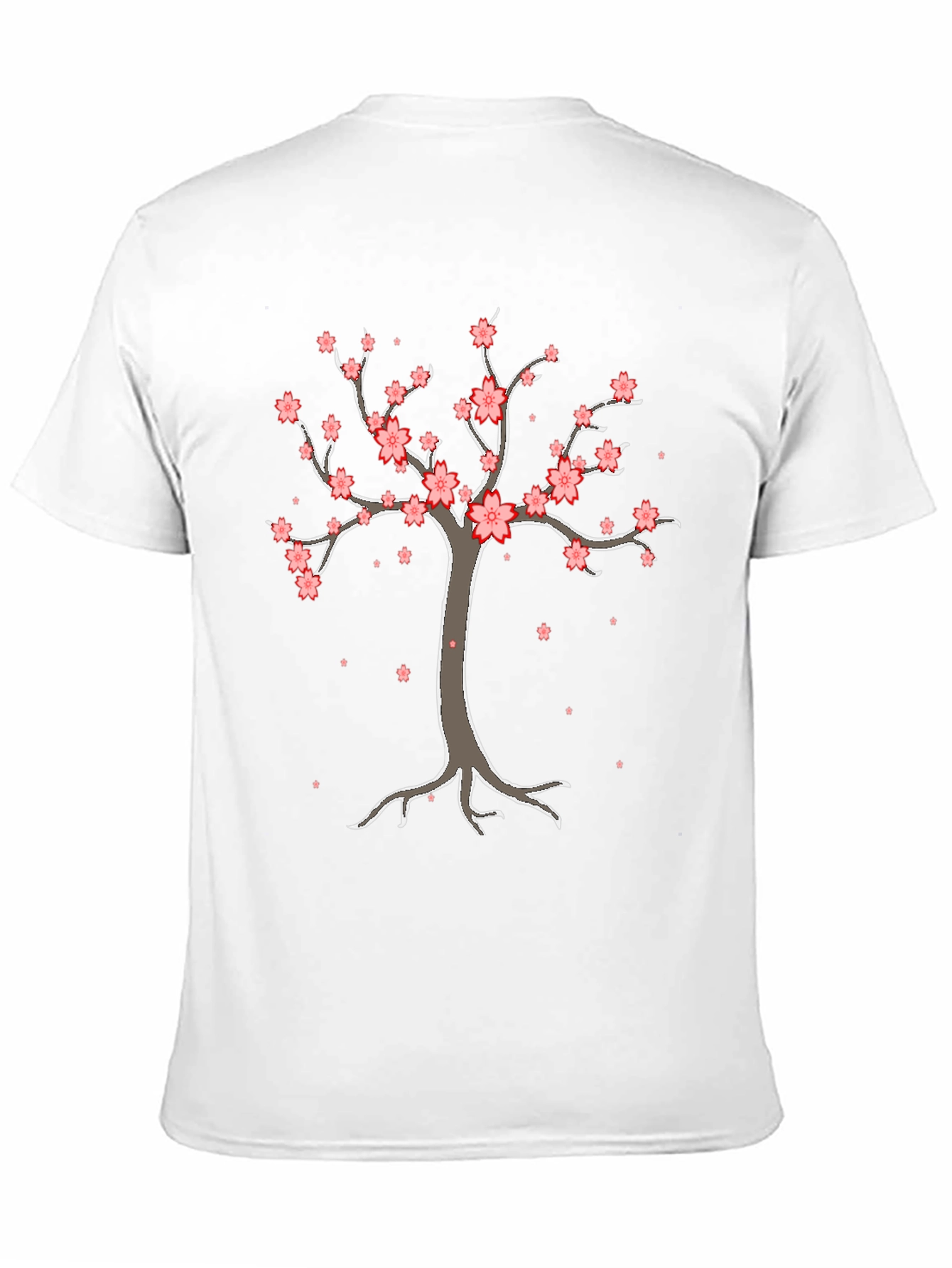 Cherry Blossom Tree Graphic Tee - Black Cotton T-Shirt
