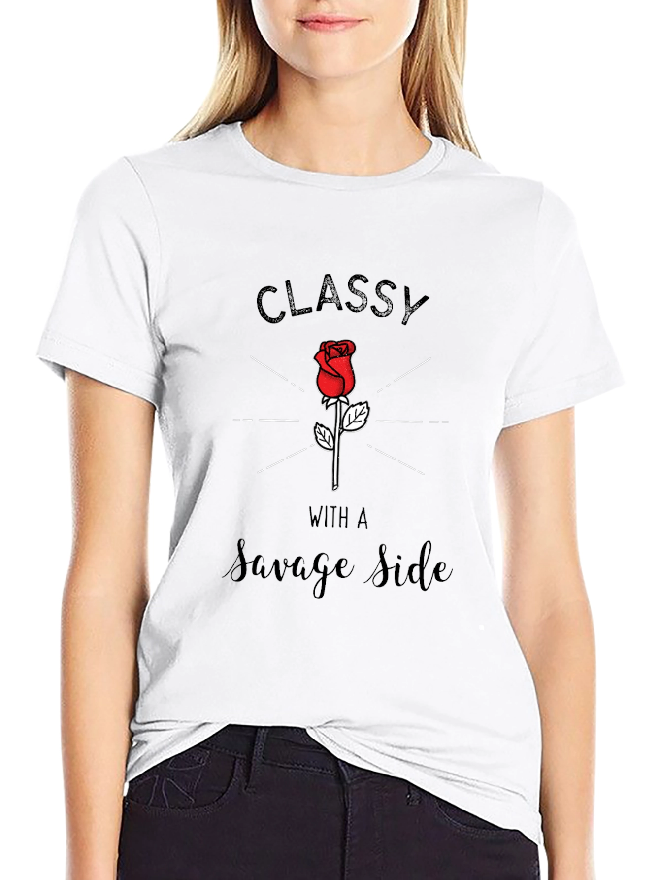 Classy With A Savage Side Black Graphic Tee