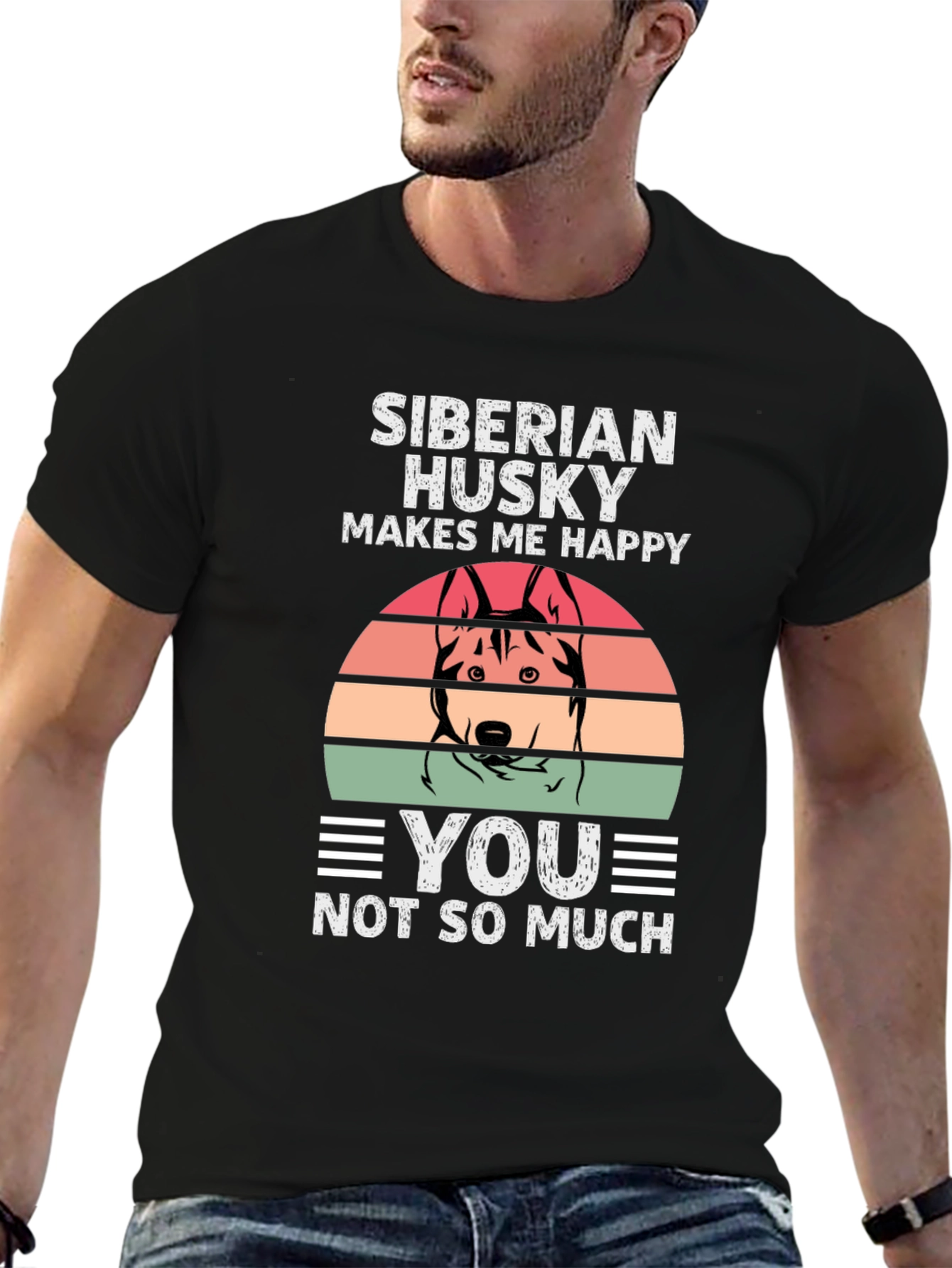 Siberian Husky Makes Me Happy T-Shirt