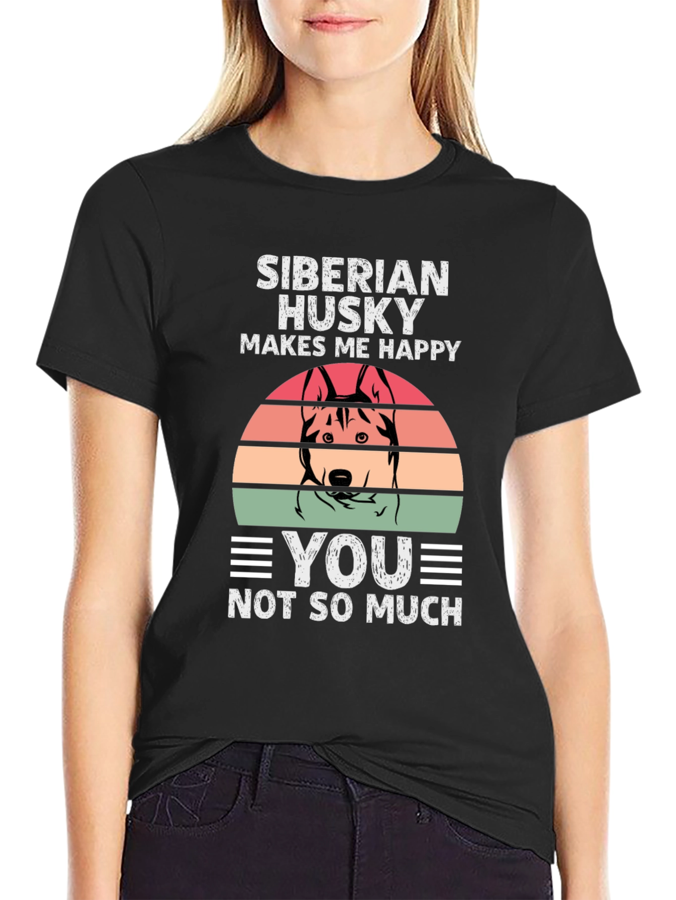 Siberian Husky Makes Me Happy T-Shirt