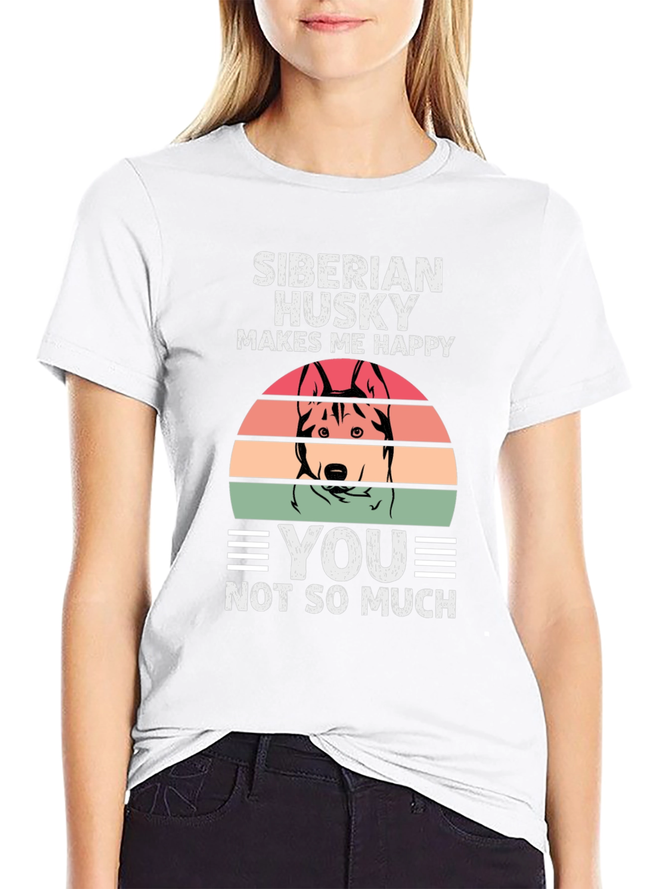 Siberian Husky Makes Me Happy T-Shirt