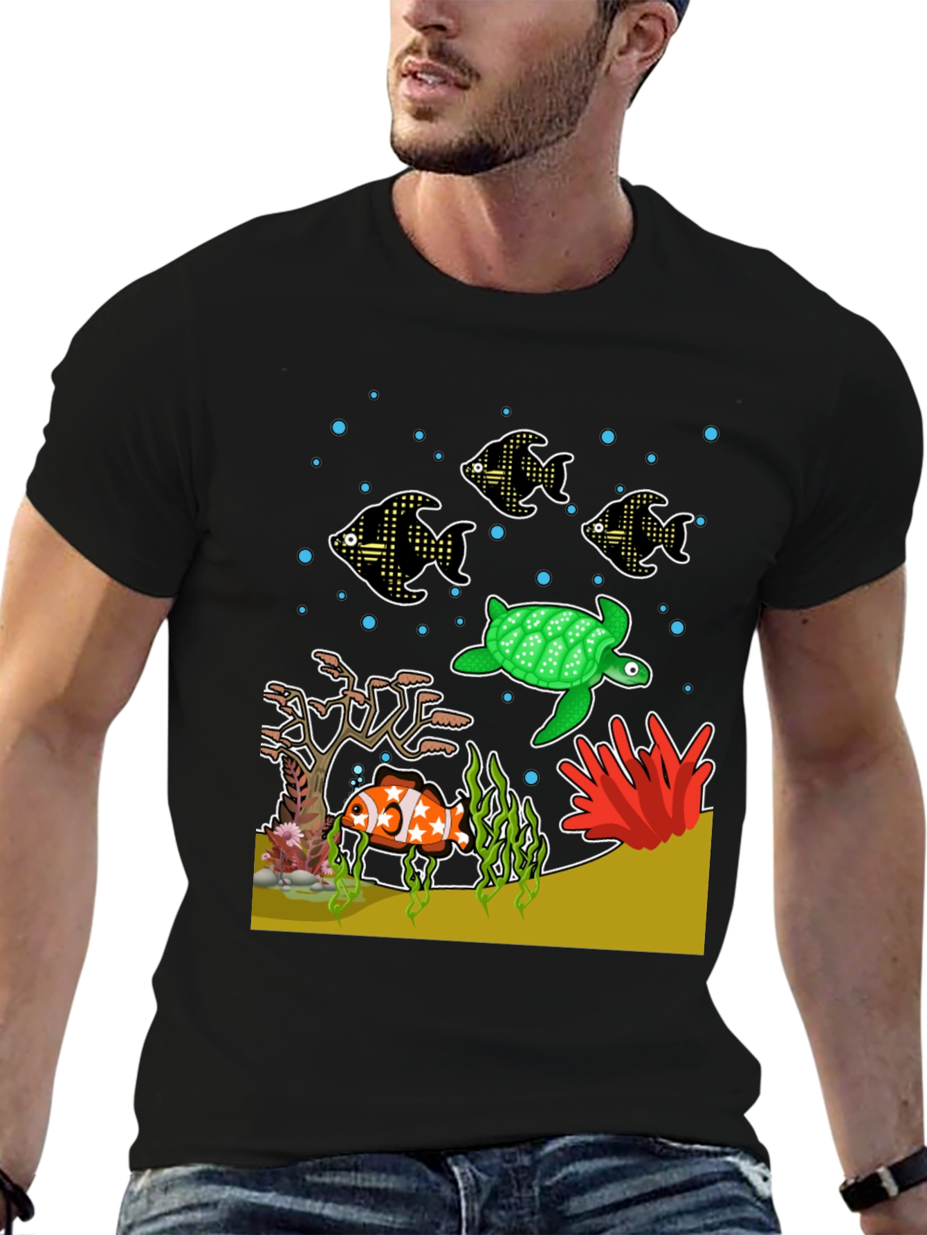Aquatic Life Graphic T-Shirt