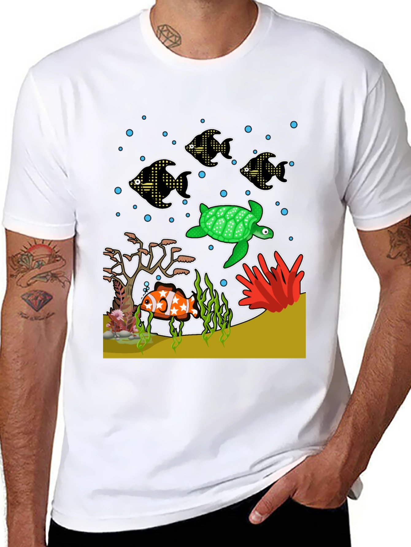Aquatic Life Graphic T-Shirt