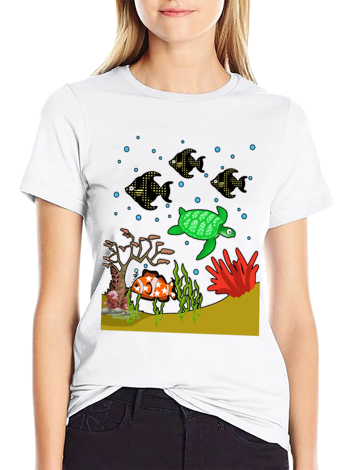 Aquatic Life Graphic T-Shirt