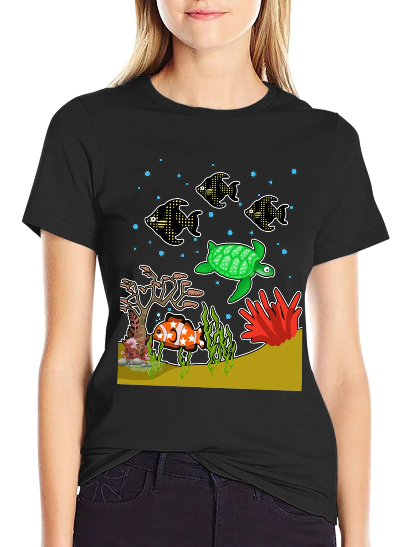 Aquatic Life Graphic T-Shirt