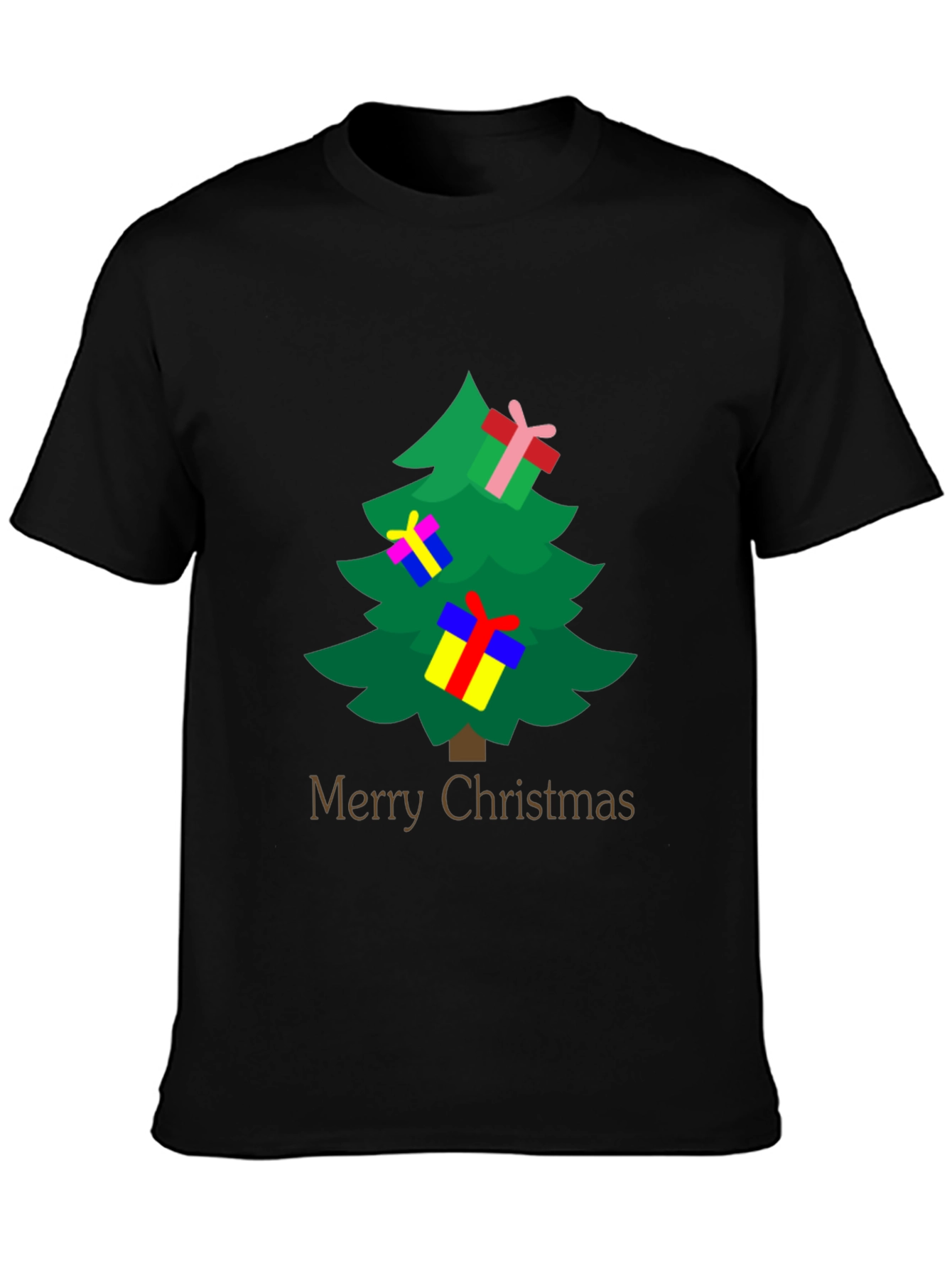 Merry Christmas Tree Graphic Tee - Holiday Spirit