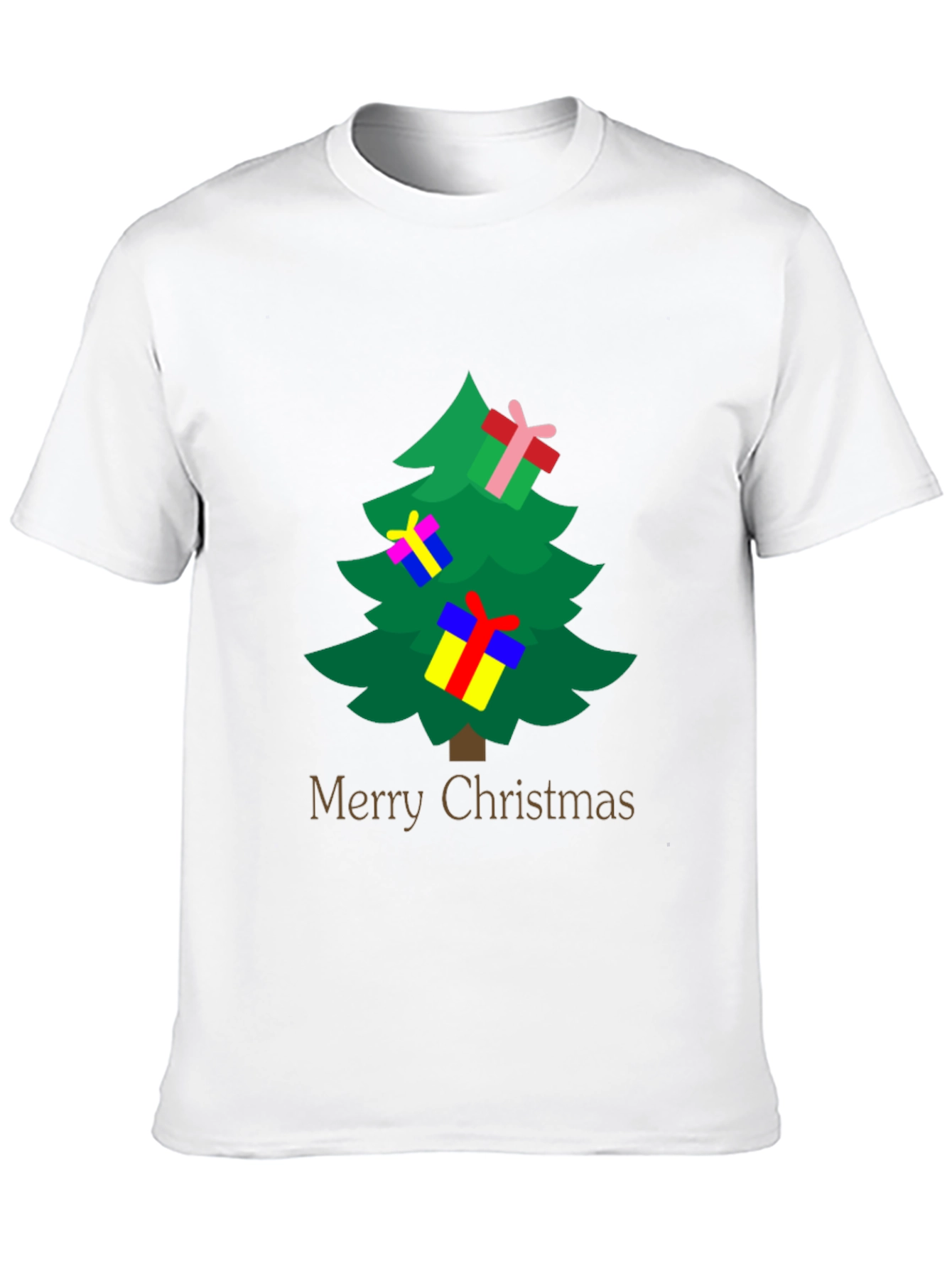 Merry Christmas Tree Graphic Tee - Holiday Spirit