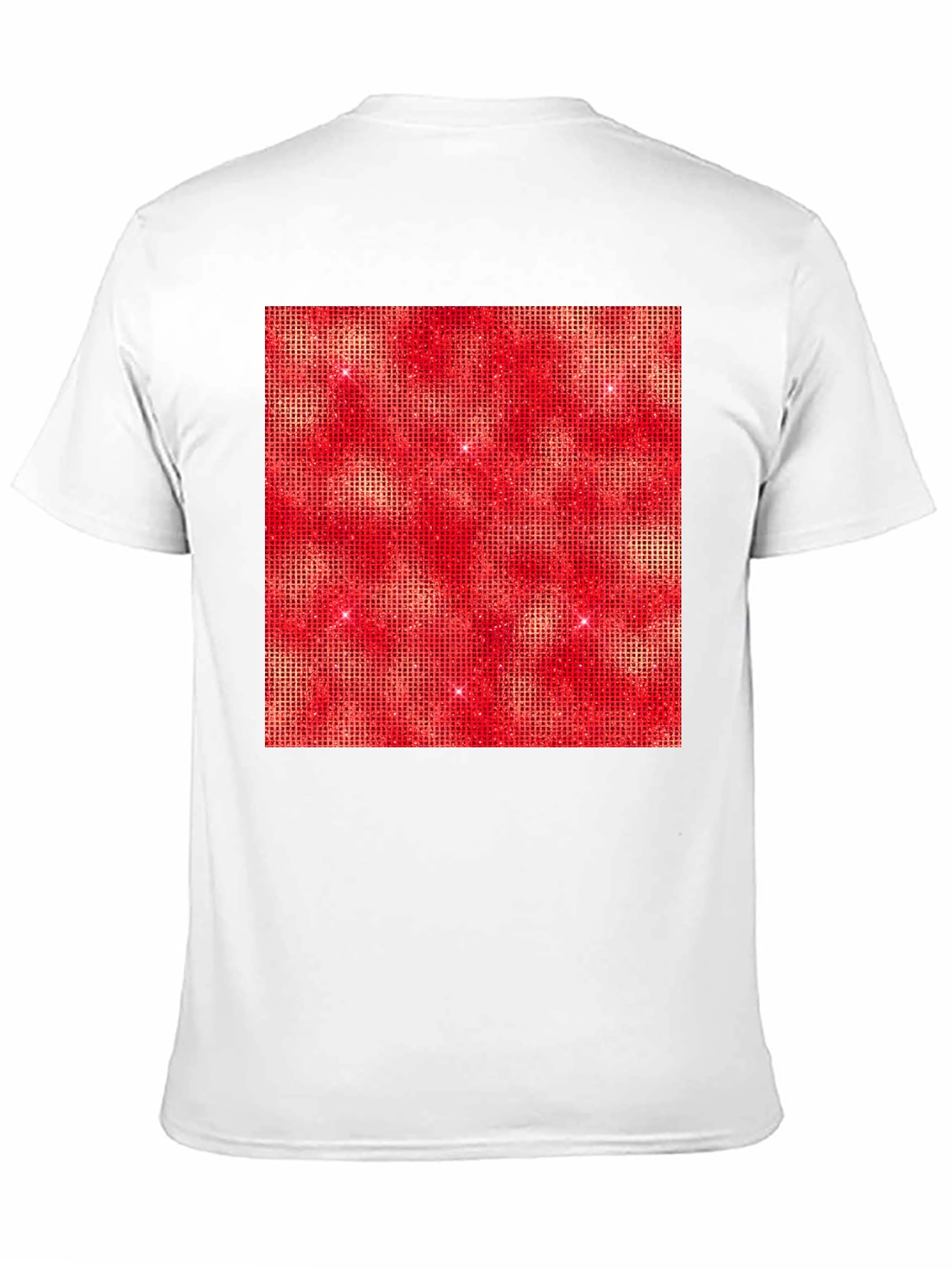 Red Square Design Black T-Shirt