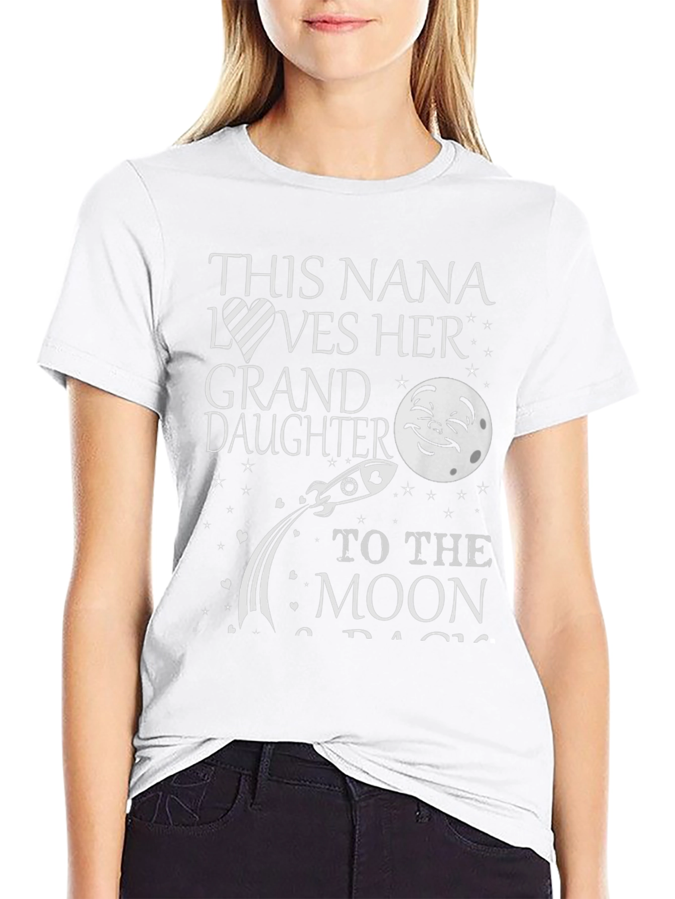Nana Loves Granddaughter Moon T-Shirt