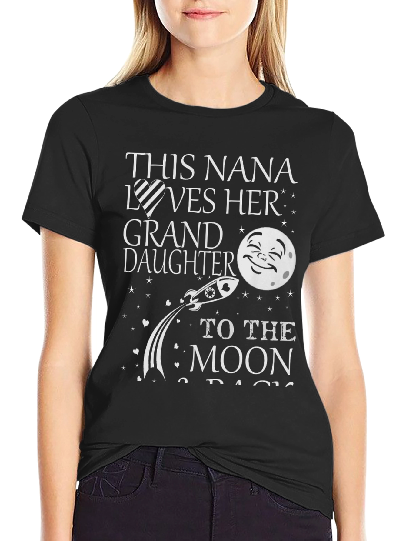 Nana Loves Granddaughter Moon T-Shirt