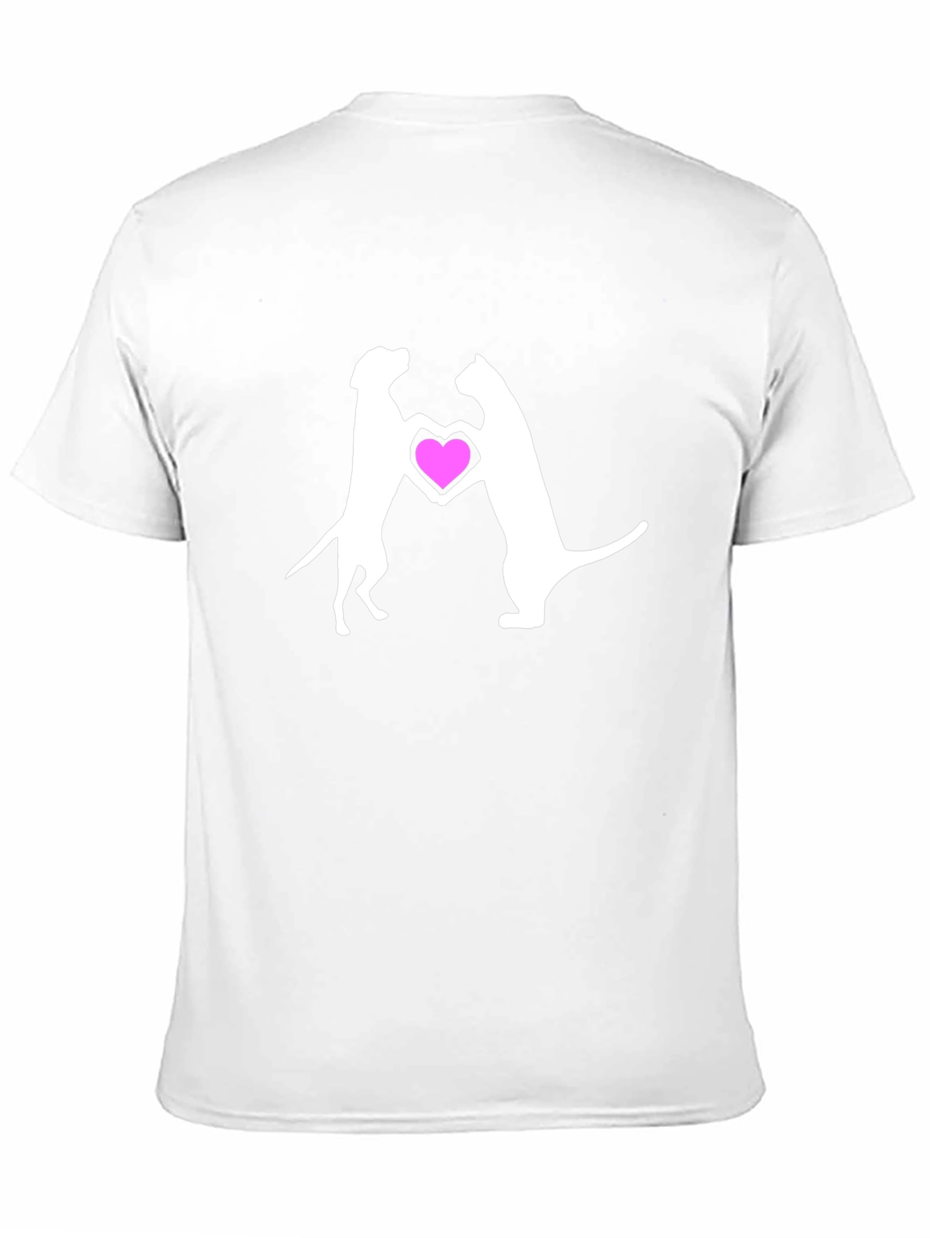 Dog & Cat Heart Graphic Black T-Shirt
