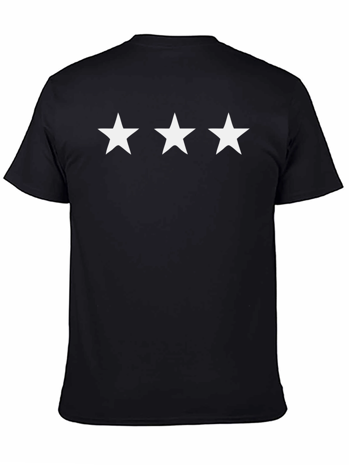 Three Star Graphic Black T-Shirt
