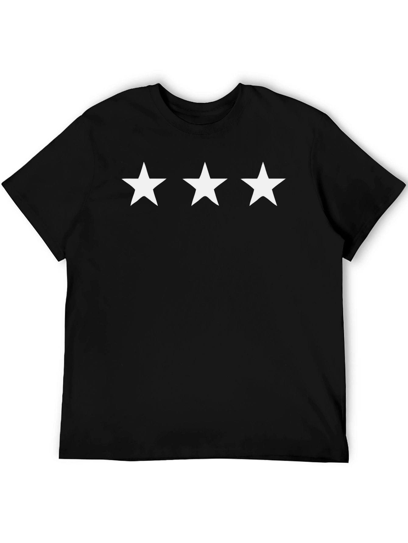 Three Star Graphic Black T-Shirt