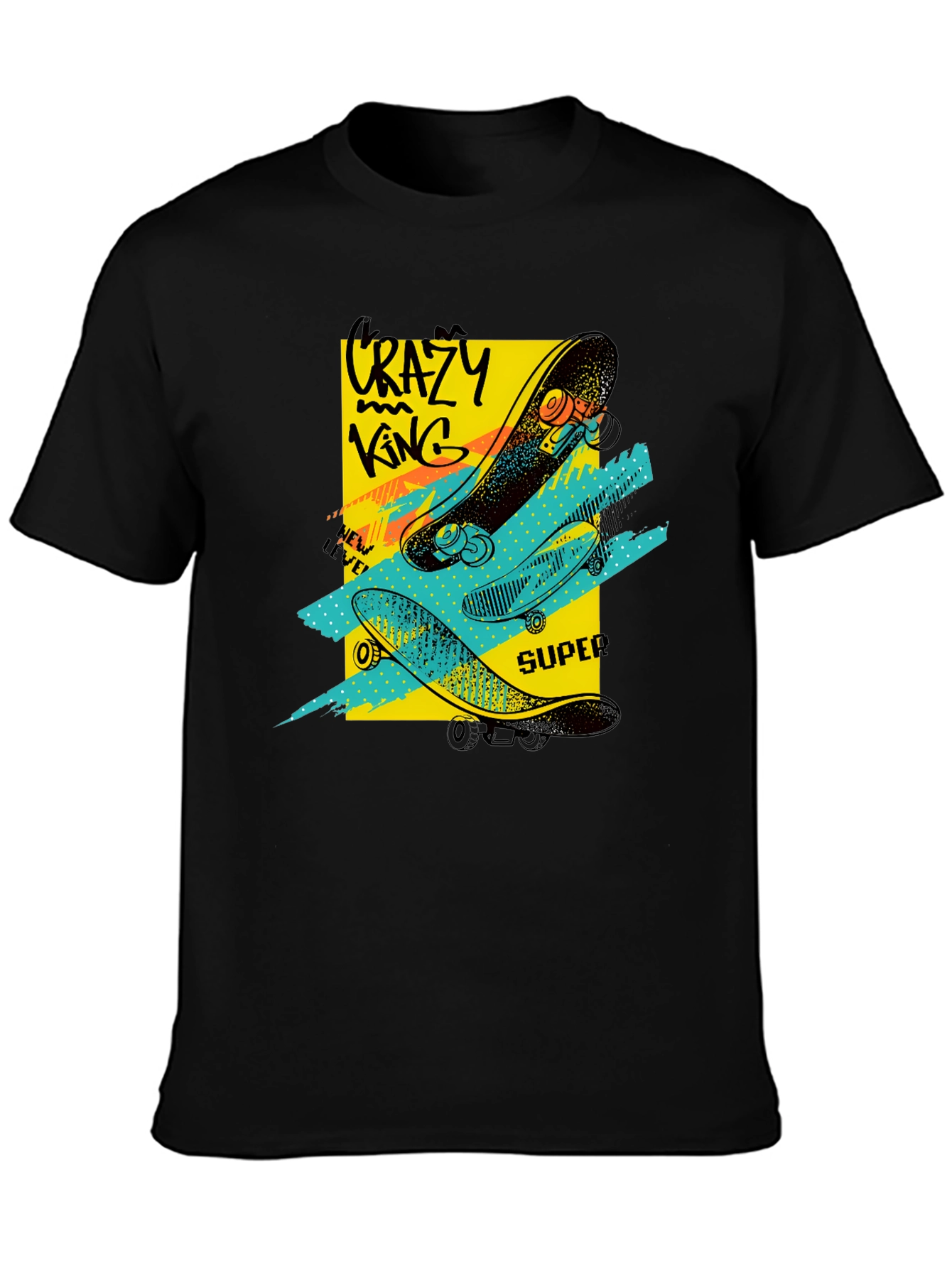 Crazy King Skateboard Graphic Tee - Urban Style