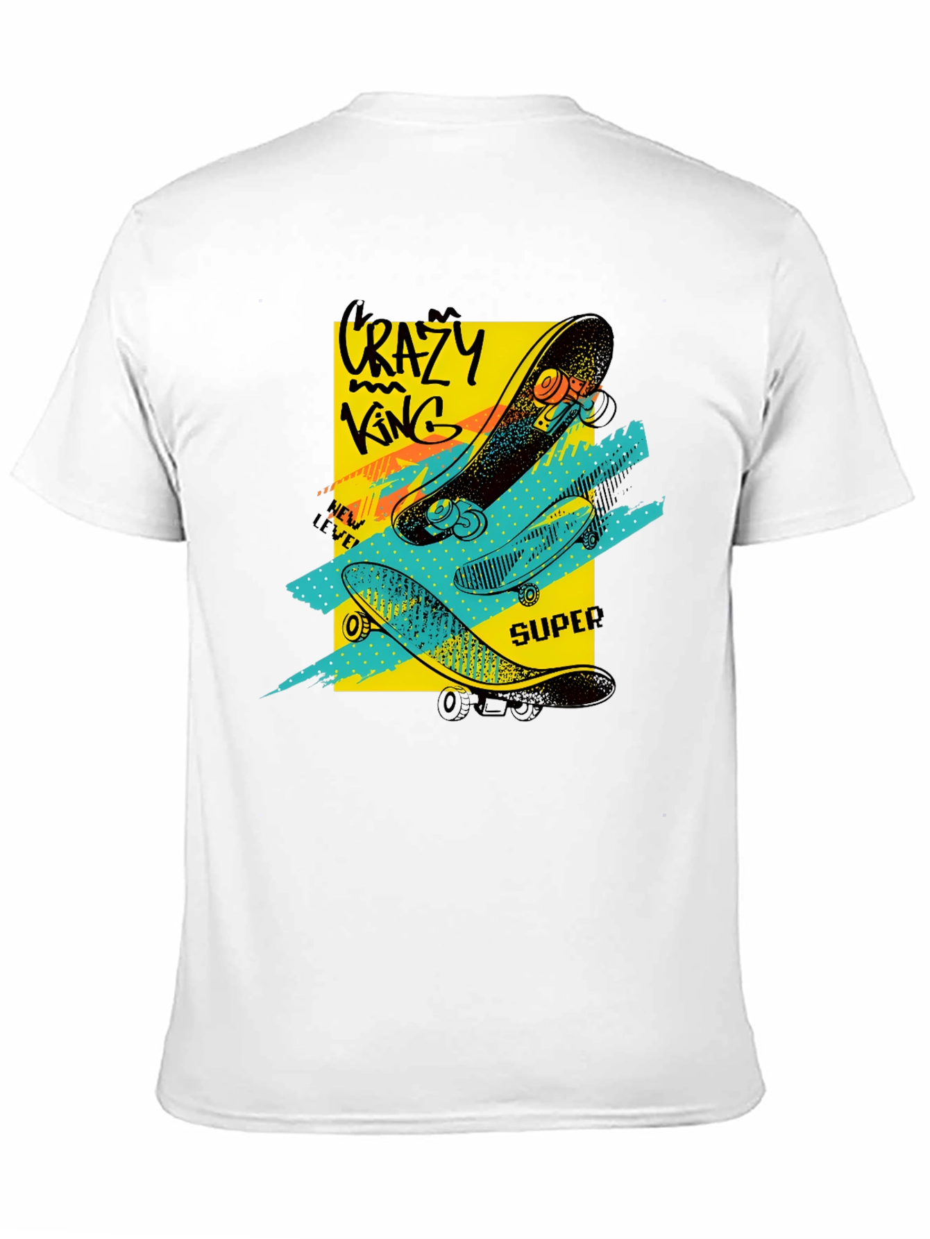 Crazy King Skateboard Graphic Tee - Urban Style