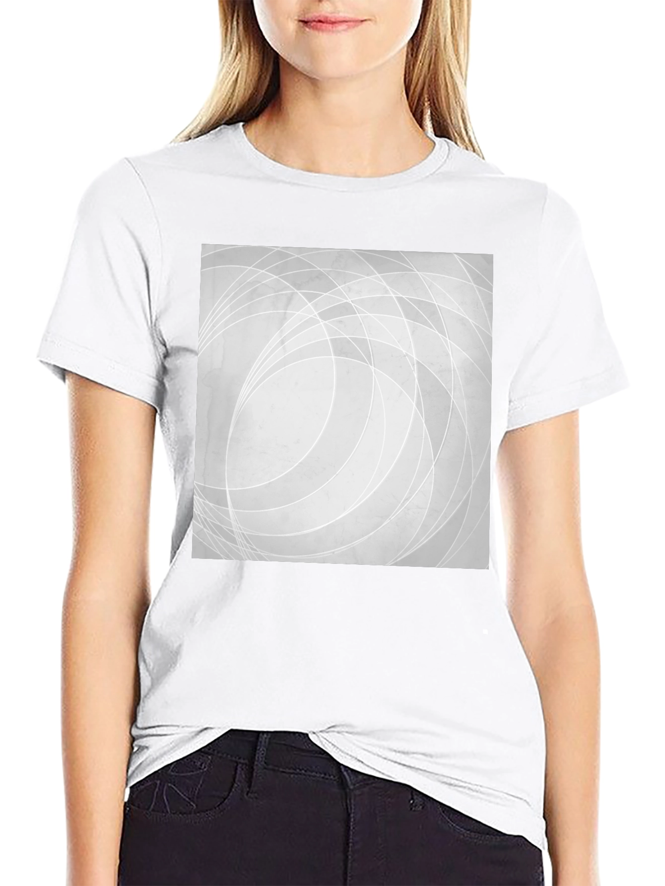 Abstract Lines Graphic Black T-Shirt