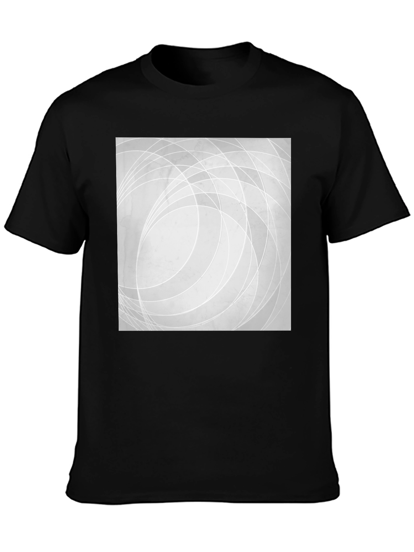 Abstract Lines Graphic Black T-Shirt