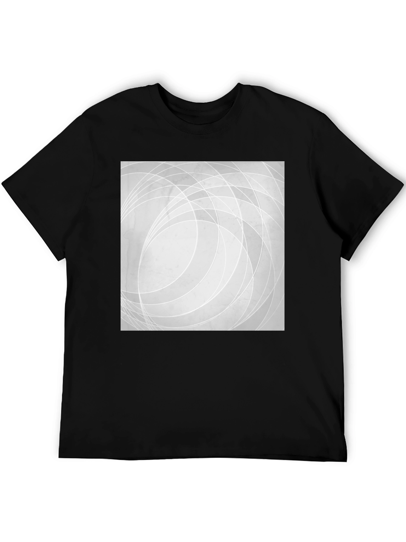 Abstract Lines Graphic Black T-Shirt
