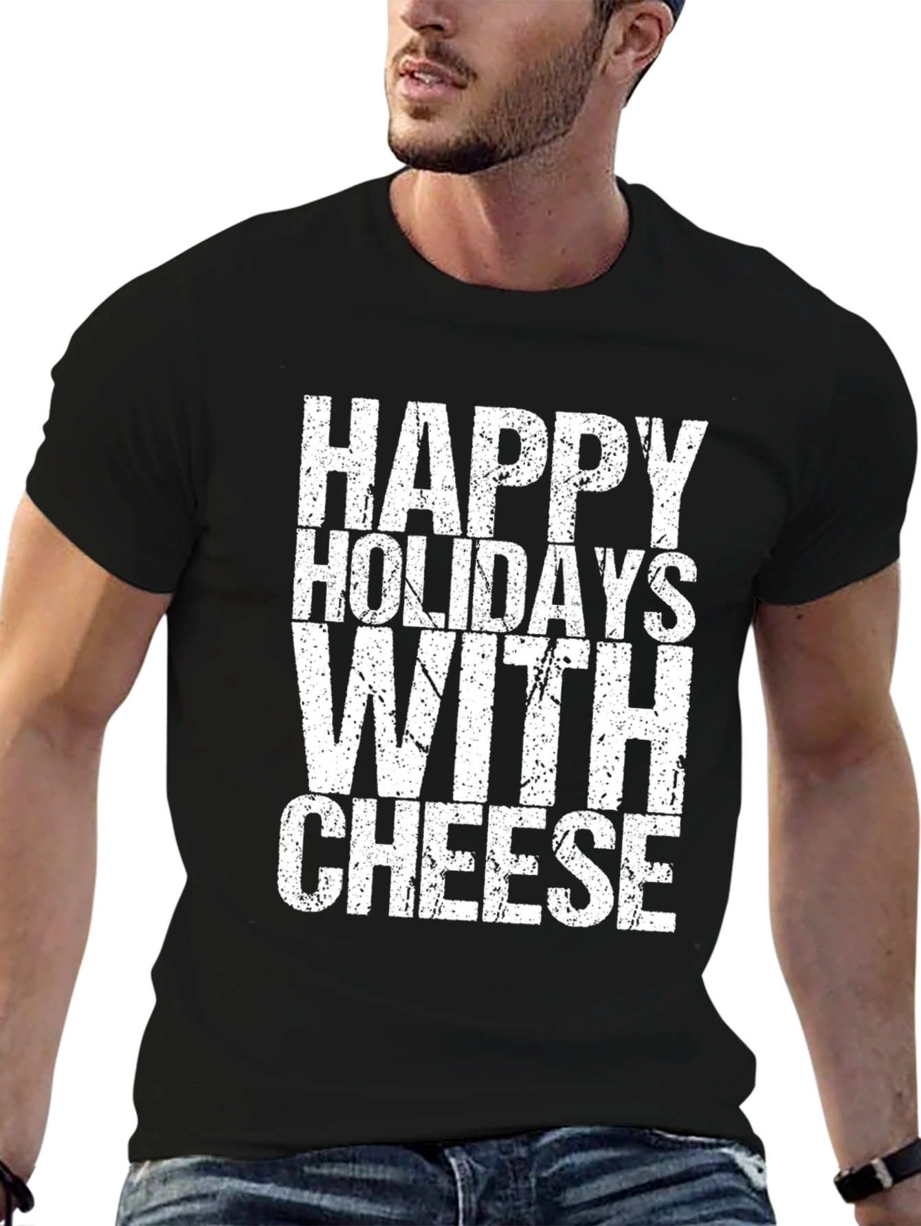 Happy Holidays With Cheese Graphic T-Shirt