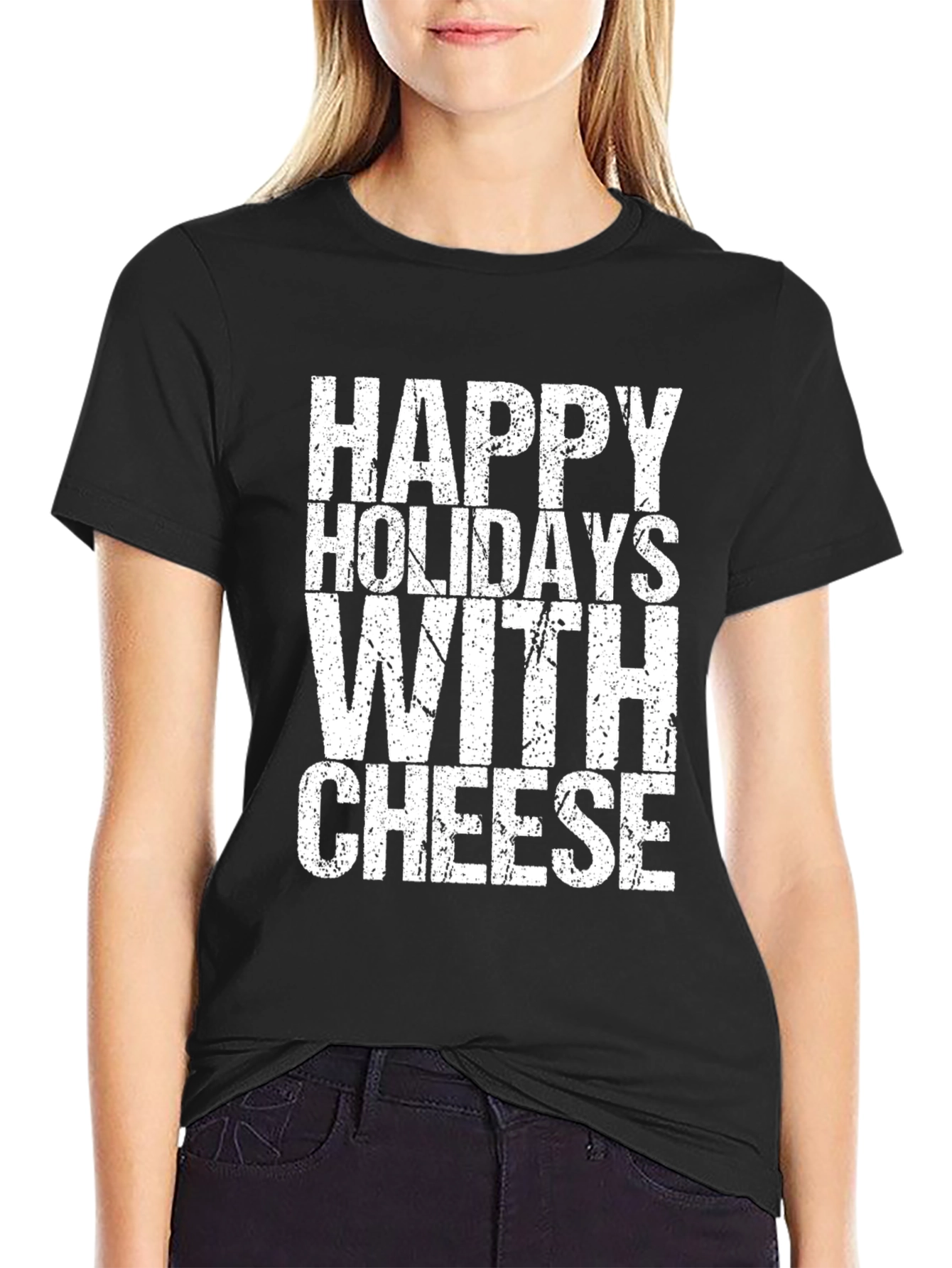 Happy Holidays With Cheese Graphic T-Shirt