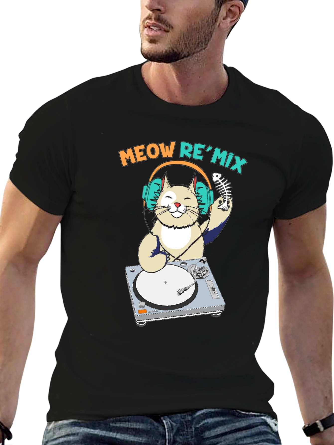 Meow Remix T-Shirt - DJ Cat Tee
