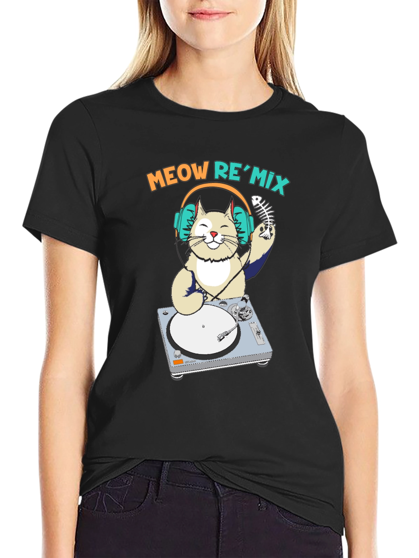 Meow Remix T-Shirt - DJ Cat Tee