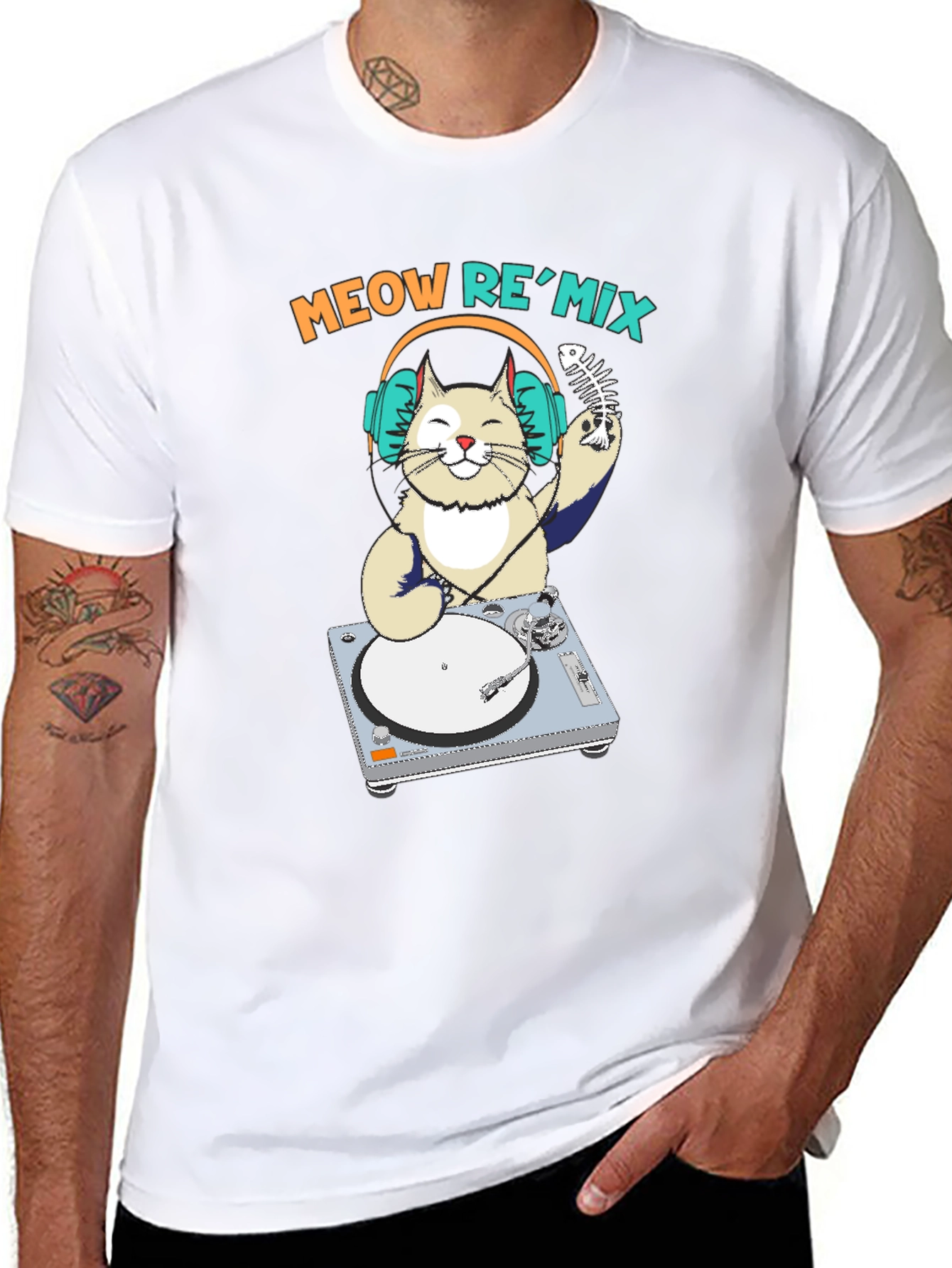 Meow Remix T-Shirt - DJ Cat Tee