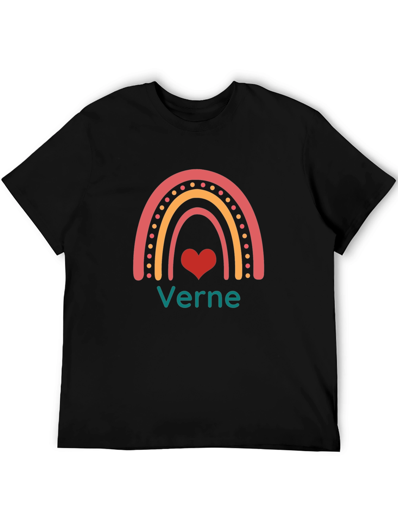 Verne Rainbow Heart Graphic T-Shirt - Stylish & Unique