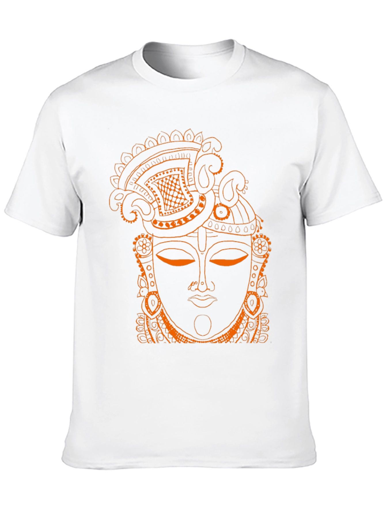 Ornate Face Graphic Tee - Artistic Black T-Shirt