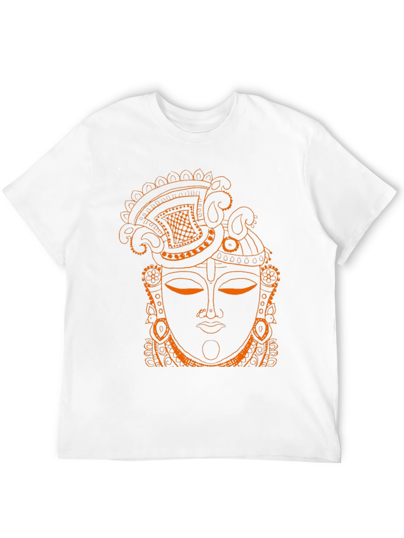 Ornate Face Graphic Tee - Artistic Black T-Shirt