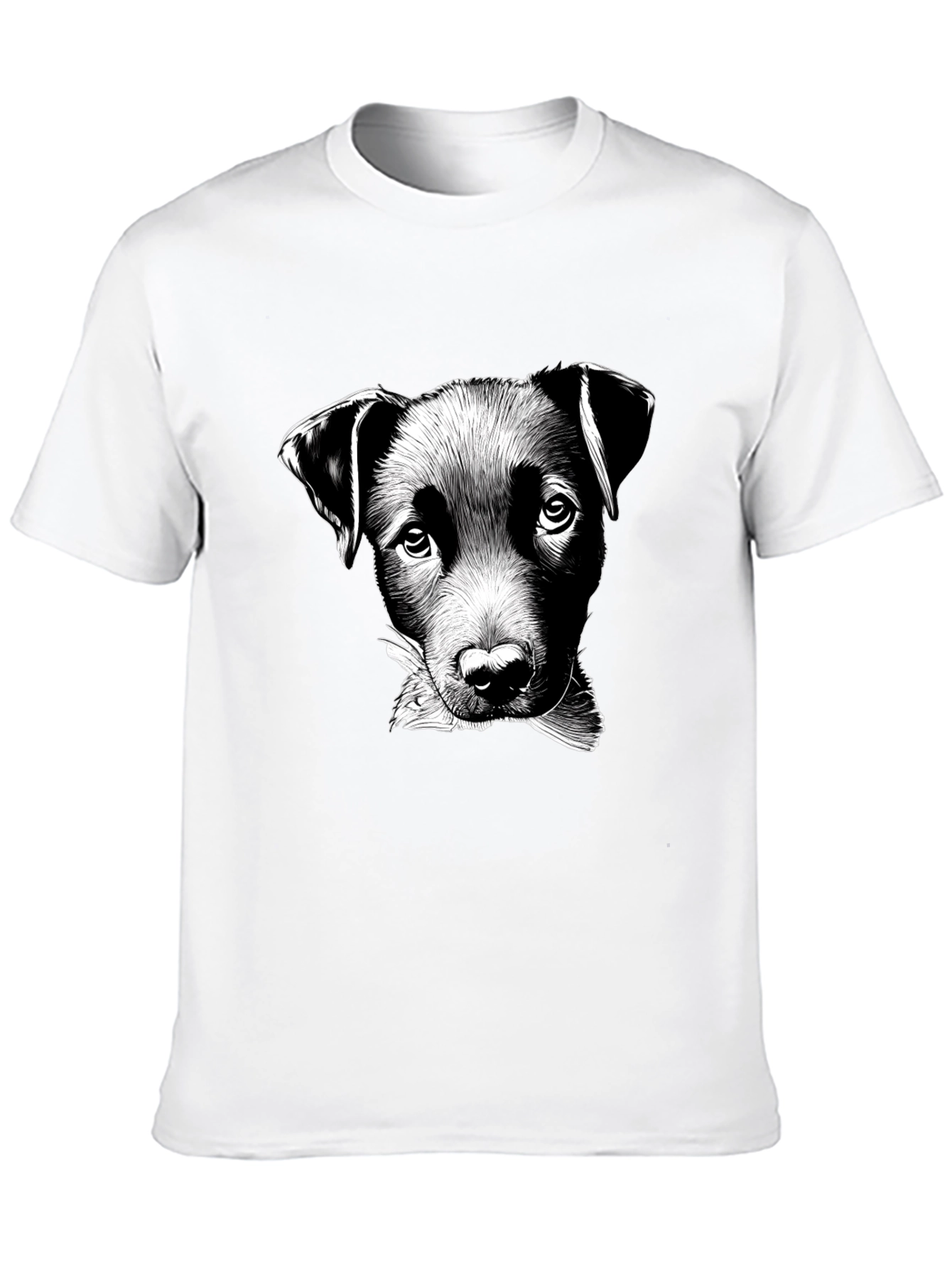 Dog Sketch Graphic Black T-Shirt