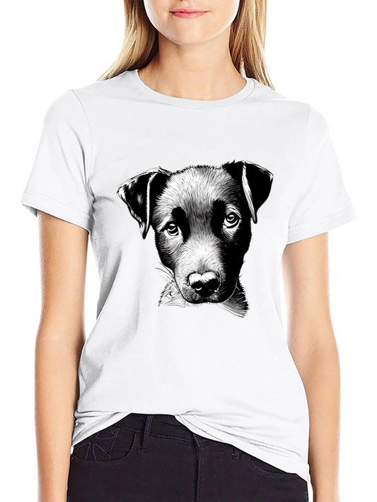 Dog Sketch Graphic Black T-Shirt