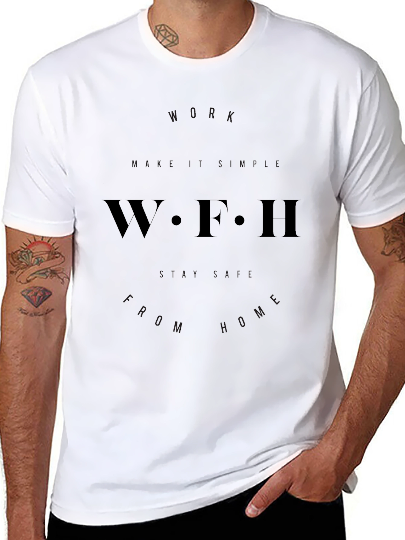 Work From Home Black Graphic T-Shirt