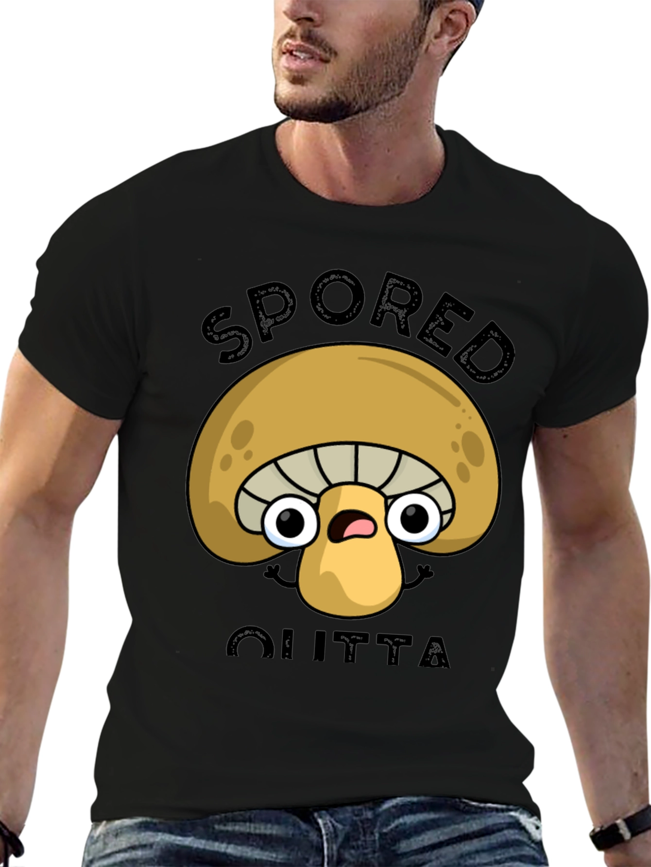 Spored Outta Shirt - Funny Mushroom Graphic Tee