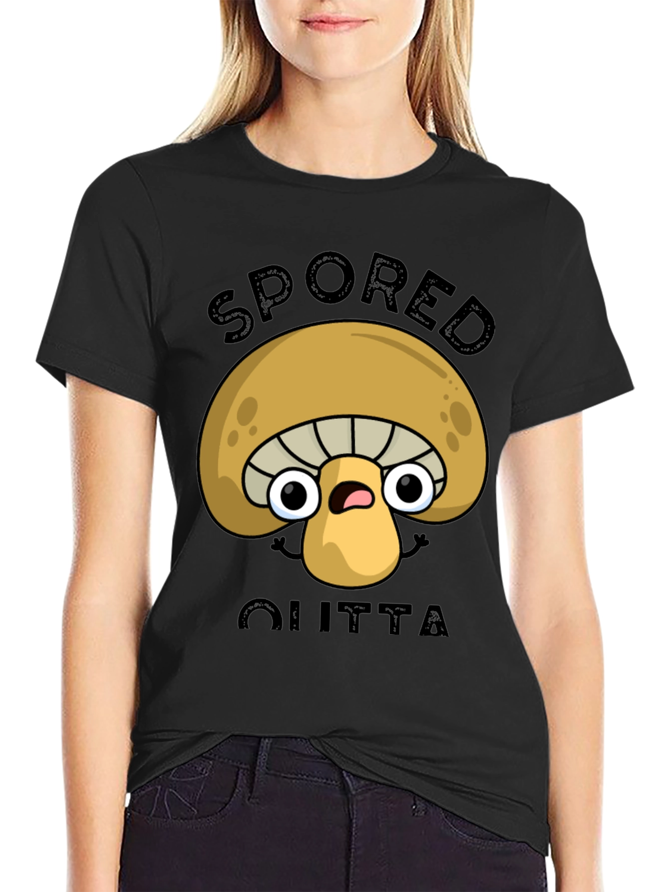 Spored Outta Shirt - Funny Mushroom Graphic Tee