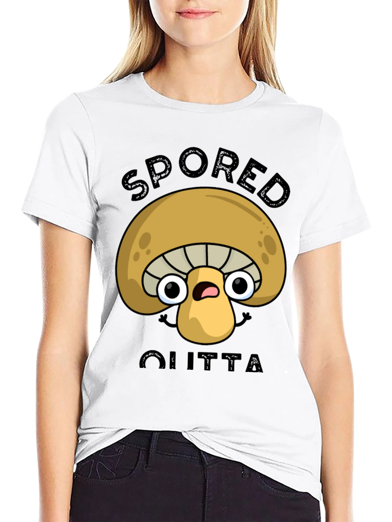 Spored Outta Shirt - Funny Mushroom Graphic Tee