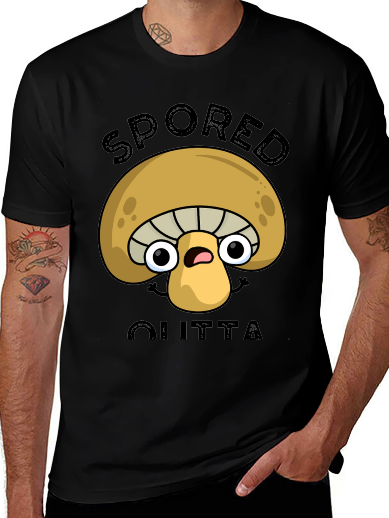 Spored Outta Shirt - Funny Mushroom Graphic Tee